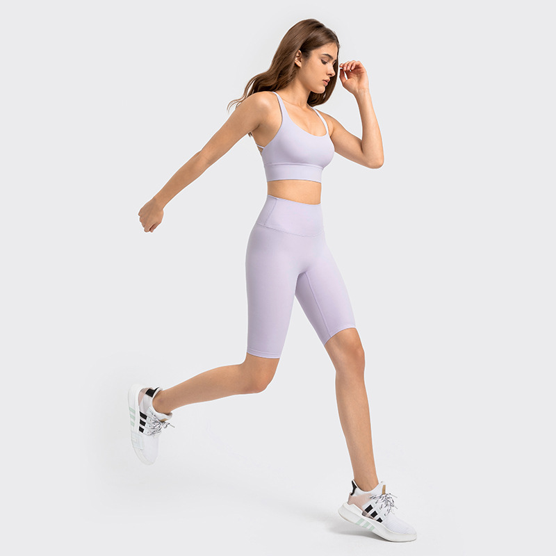 Spring and Summer New Arrival No Embarrassment Line Tight Pants High Waist Hip Yoga Fitness Shorts Women DK184