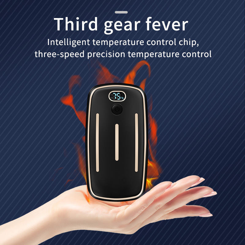 2024 New Cross-border Hand Warmer Split Two-in-one Digital Display Three-speed Temperature Magnetic Hand Warmer Factory