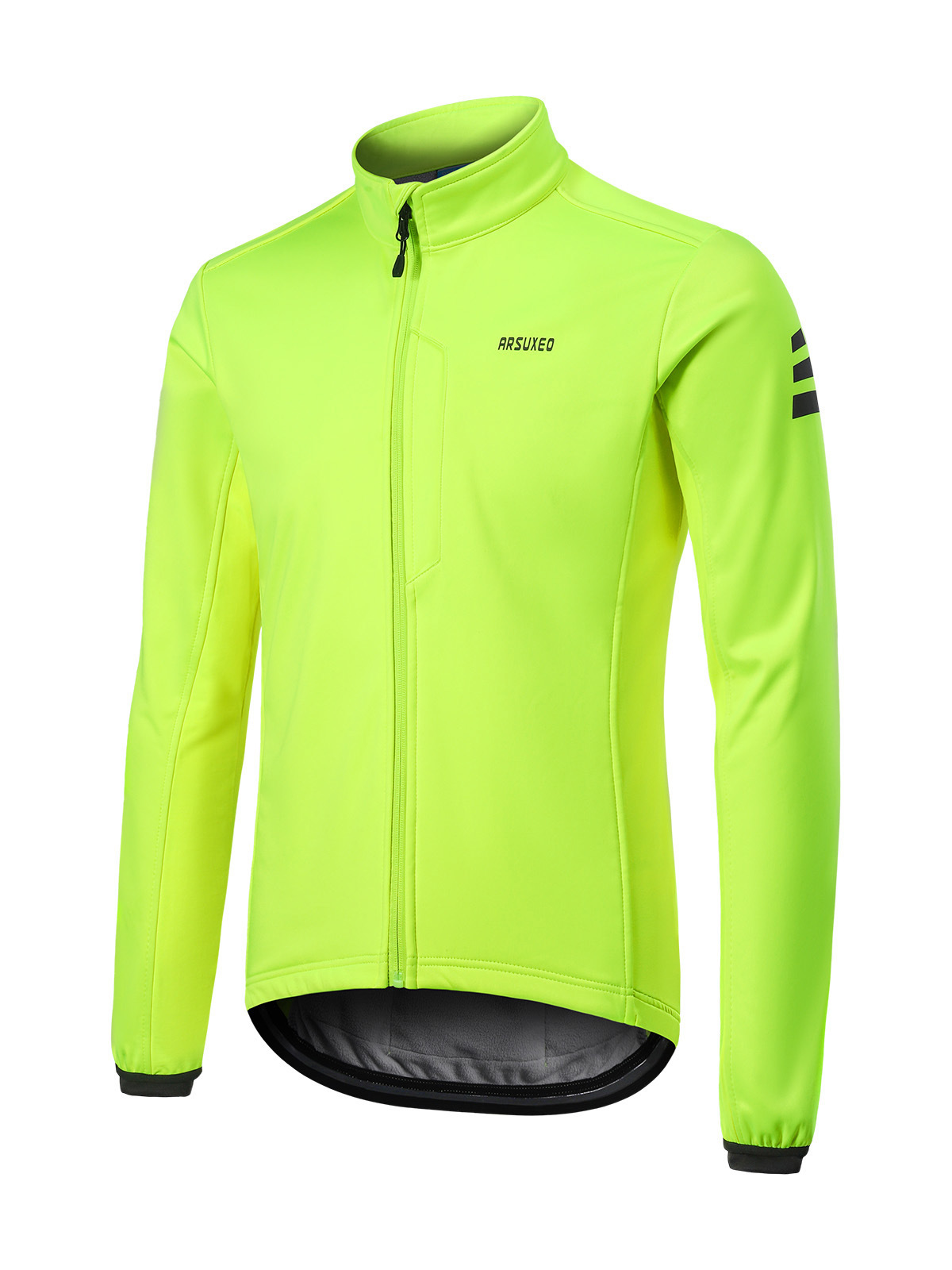 Autumn and Winter bicycle mountain bike cycling clothing three-layer composite fleece men's windproof warm fleece jacket top Stand Collar
