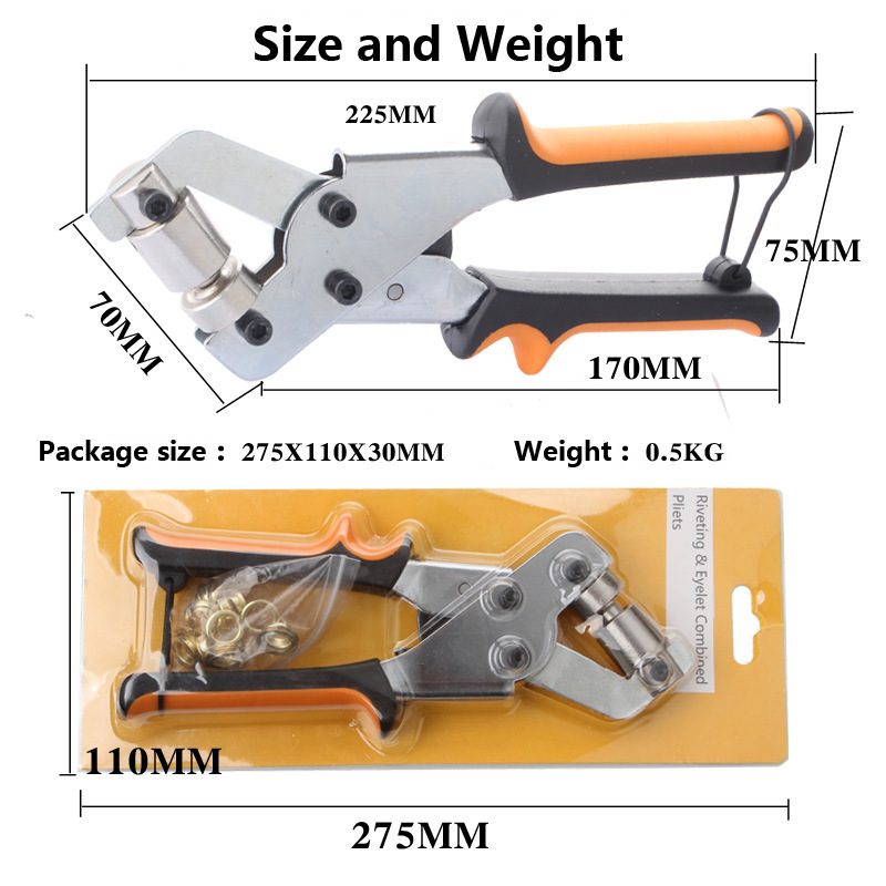 Cross-border Hot Selling Grommets plier Manual 10mm Pneumatic Eye Buckle Pliers Jet Painting Cloth Leather Eye Pliers suit