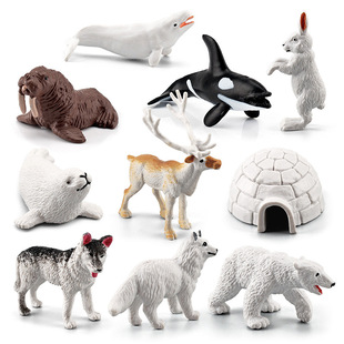 Cross-border Hot Sale Simulation Solid Arctic Animal Polar Bear Arctic Fox Seal Walrus Whale Polar Animal Model