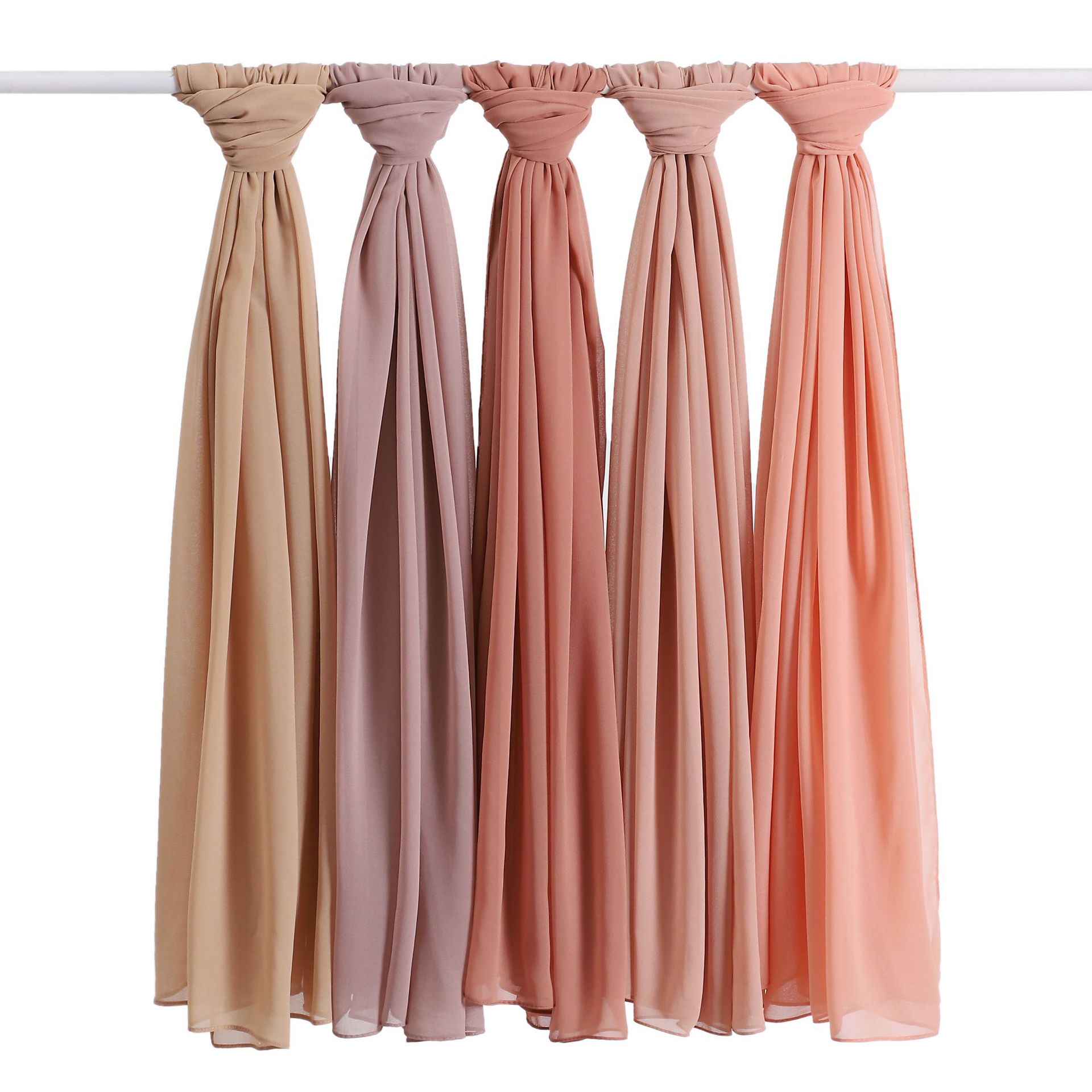 Lightweight Versatile Solid Color Pearl Chiffon Long Scarf Monochrome Chiffon Beads Scarf Turban Shawl Scarf 96 Color