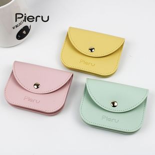New Korean version of simple coin purse ladies short candy color envelope buckle cute cartoon card bag wholesale