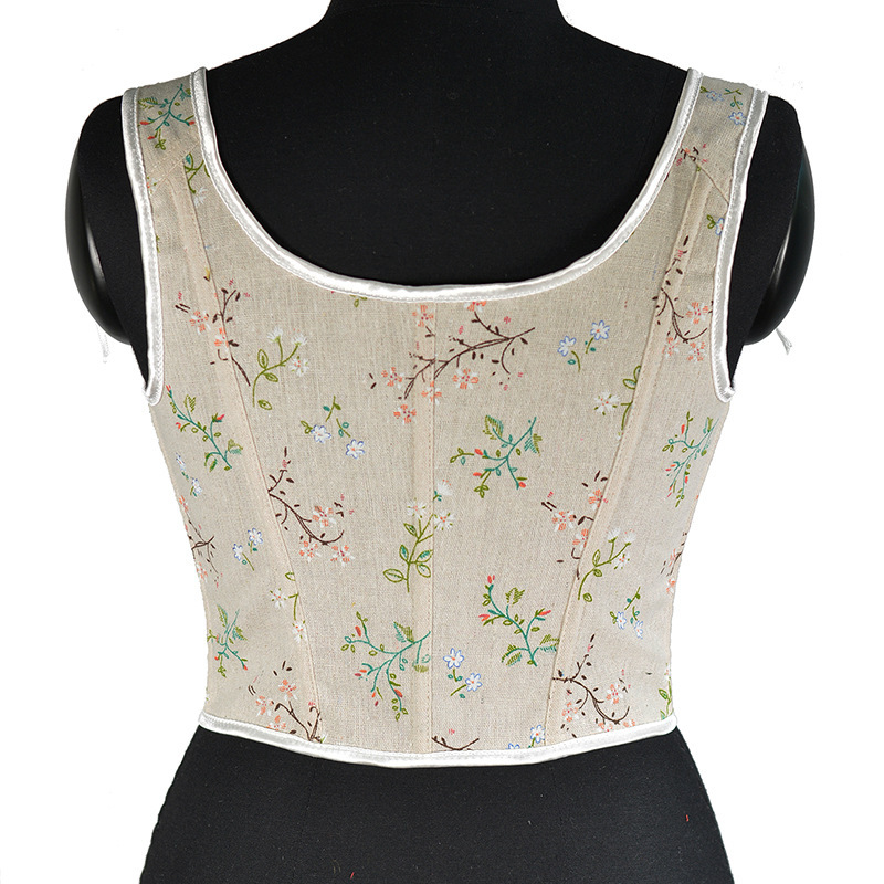 21639フランスの小さな砕花は魚の骨の胸の服の短いチョッキのbustier cropの早春の新型を持ちます。|undefined