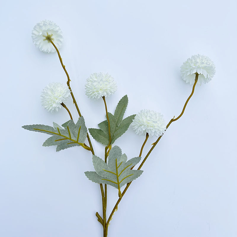Simulation of 5 autumn dandelion ball chrysanthemum 5 small onion ball wedding home decoration bouquet soft photography props pu_voghion.com