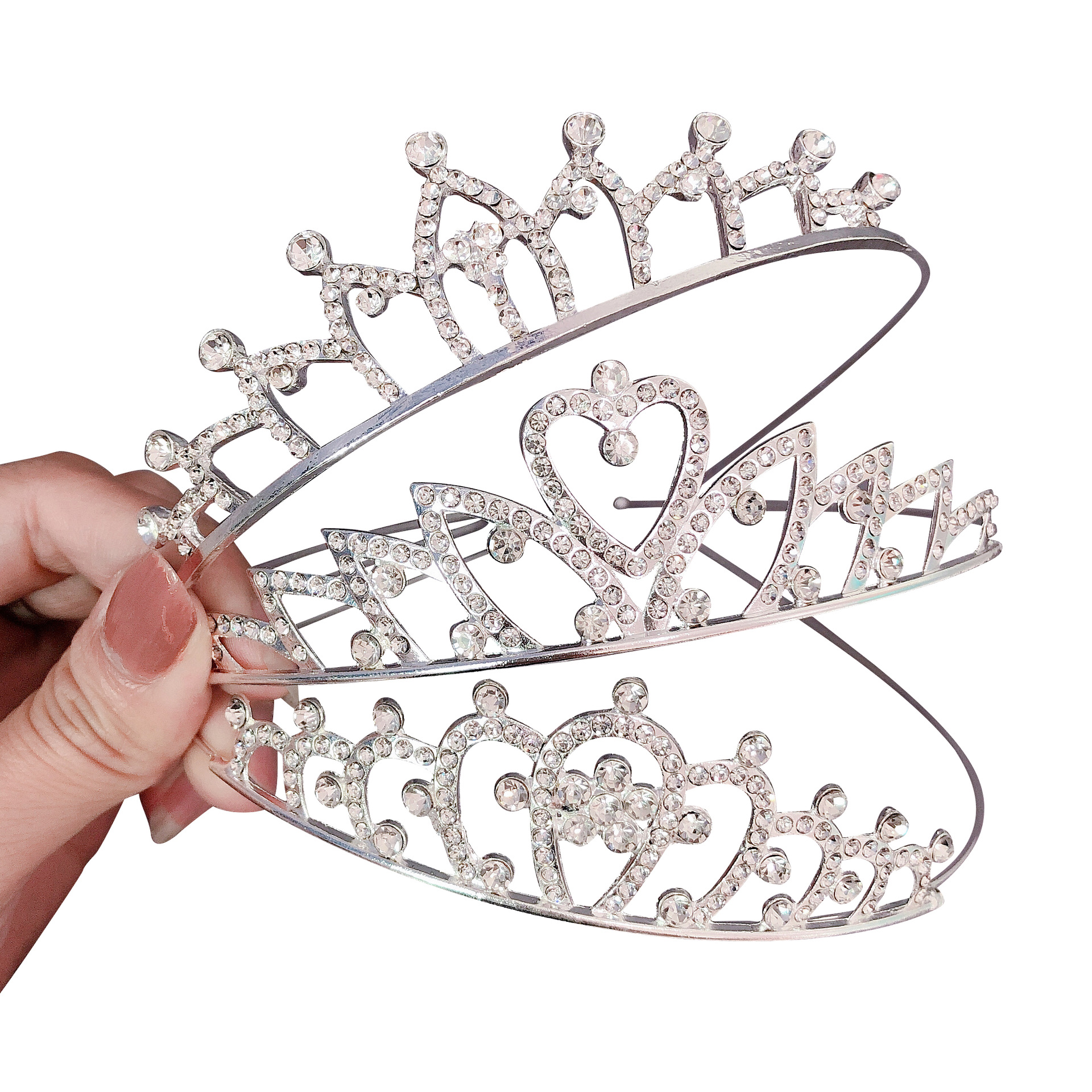 New Children's Rhinestone Crown Hair Band Hair Comb Cute Princess Girl Hair Accessories Baby Crown Hair Accessories Bridal Headwear