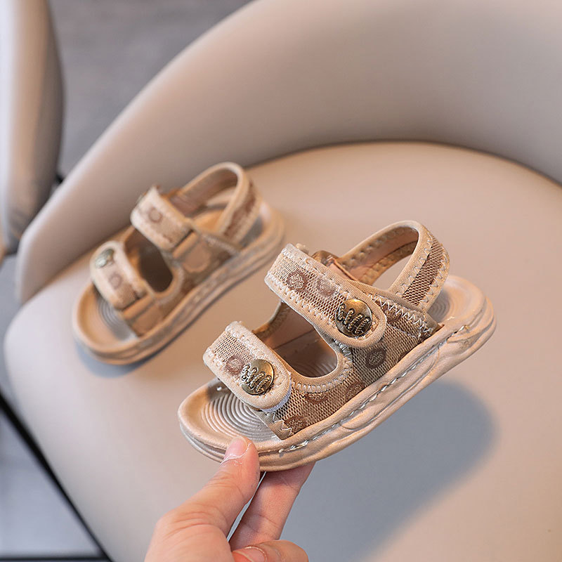 A generation of boys sandals soft-soled beach shoes stitched waterproof baby casual shoes 2024 summer new baby shoes