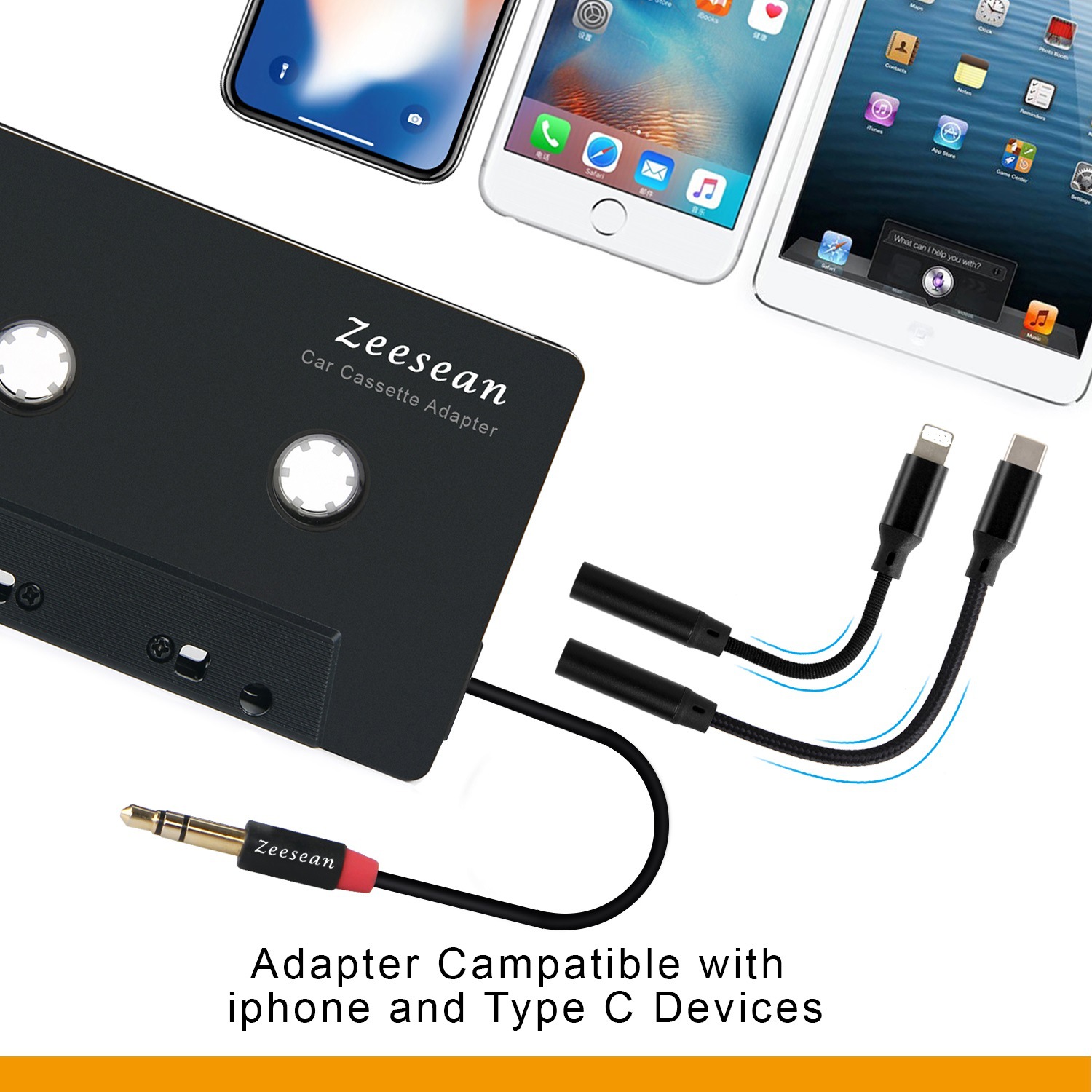 Dual Channel Cassette Car Tape Converter Cassette Converter 3.5 Four Channel Tape Bluetooth Tape