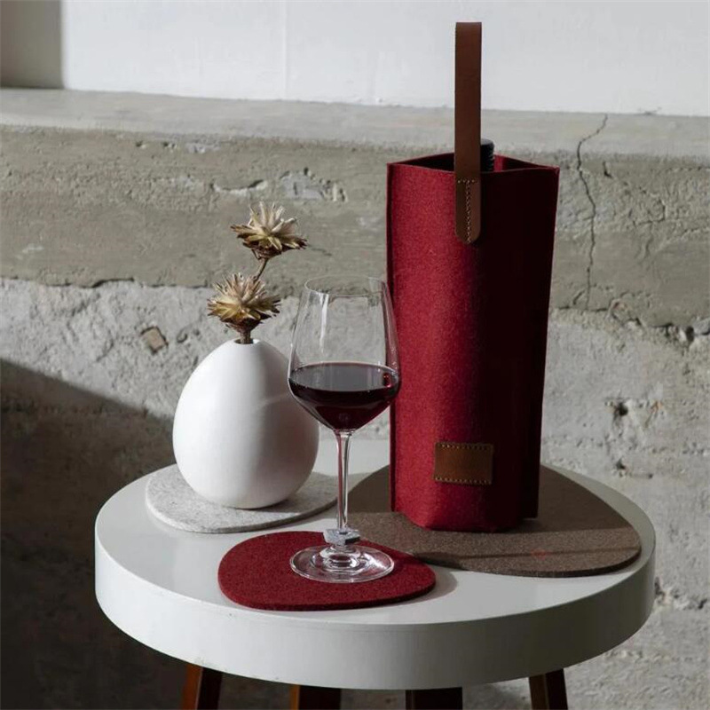 Single Felt Wine Bag 750ml Wine Portable Gift Bag Beverage Portable Storage Bag