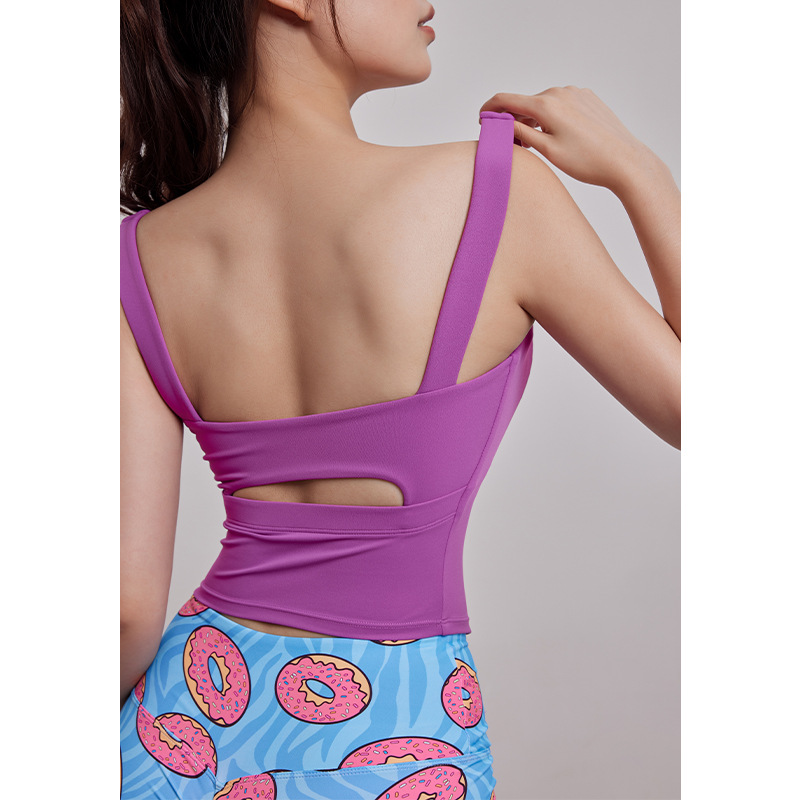 One-piece Cup shockproof sports underwear women's waist-tight beauty back yoga bra outer wear fitness vest