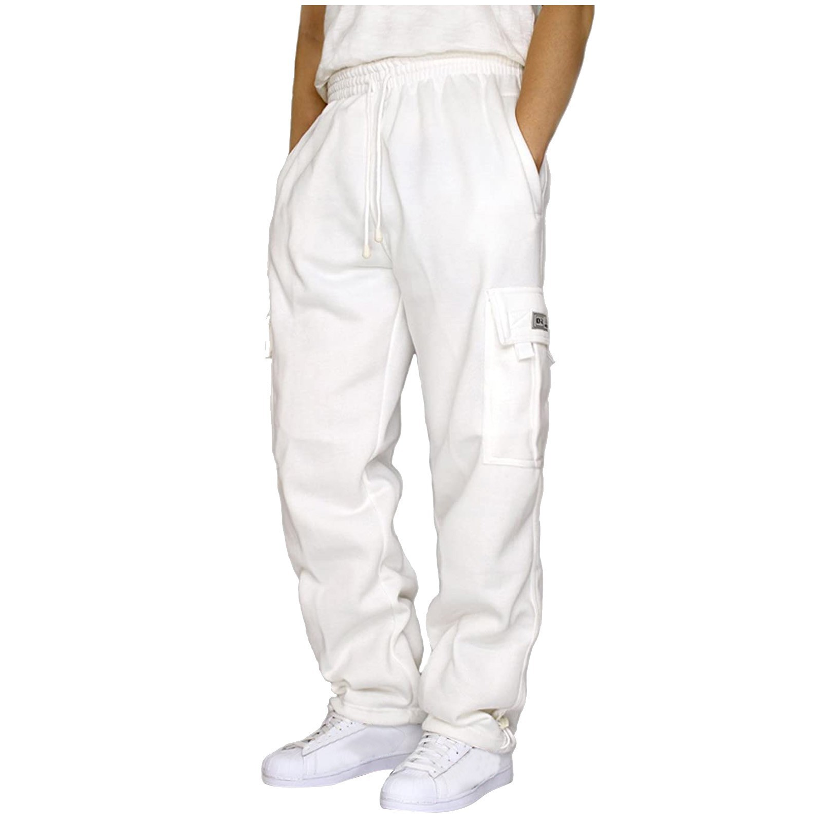 New cross-border new sports casual trousers ankle-tied multi-pocket lace men's loose overalls trousers