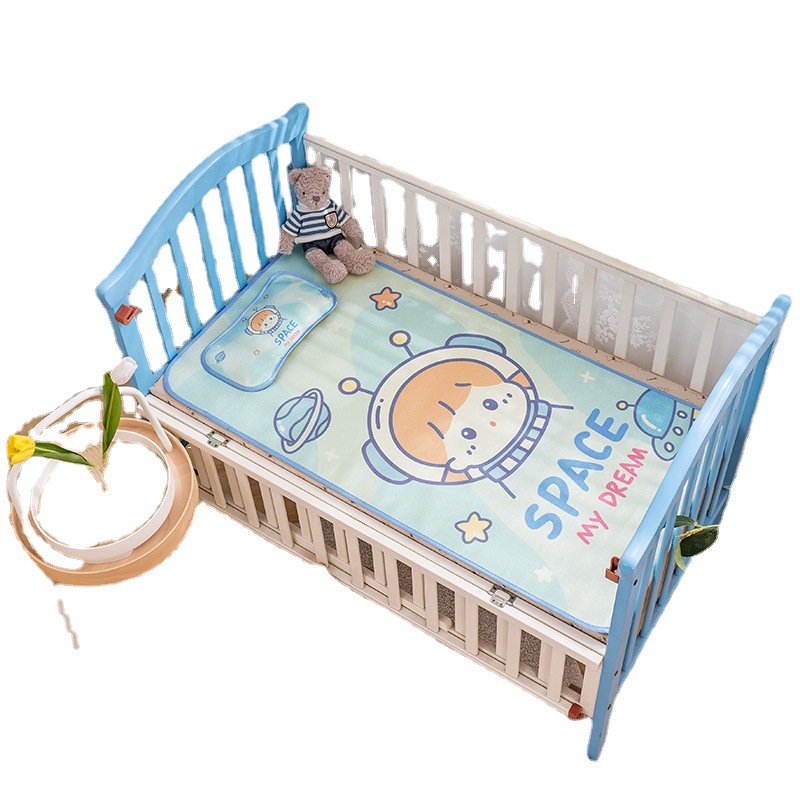 Baby cartoon mat newborn baby Ice Silk breathable children's kindergarten crib mat