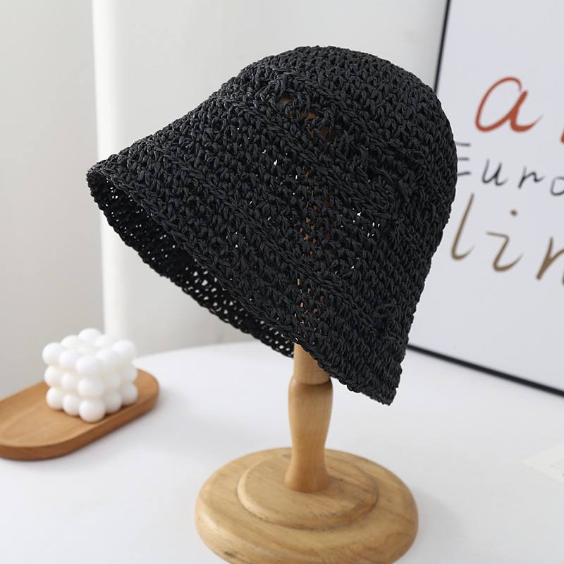 Summer Japanese style bucket hat Korean style trendy small brim straw hat all-match Japanese style woven fisherman hat beach sun protection hat for women