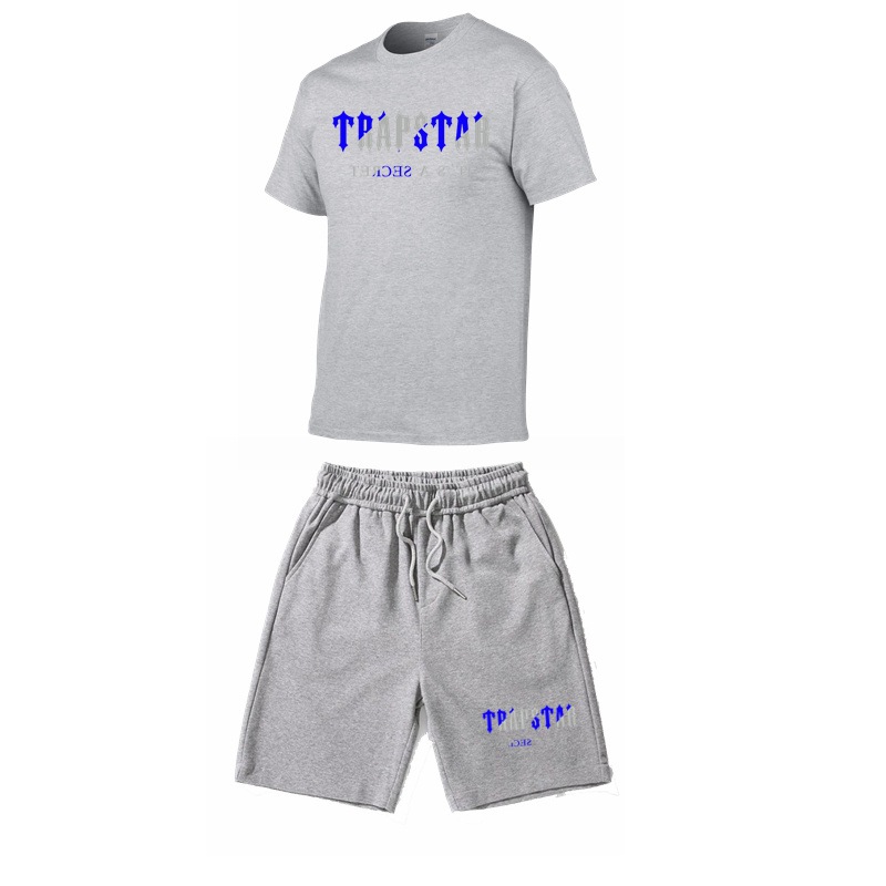 2023 Summer Short-sleeved Shorts suit Casual All-match Sports Garden Collar Thin T-shirt Men's and Women's Two-piece Set