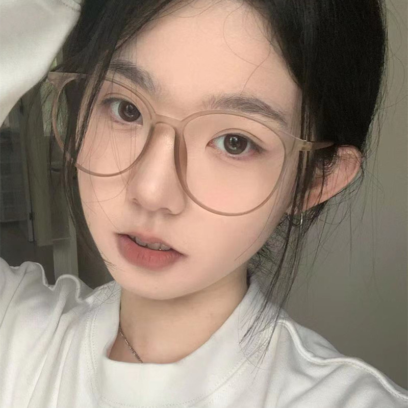 Large frame ultra-light TR glasses myopia women's anti-Blue Ray anti-radiation plain face slimming Korean style glasses frame plain tide
