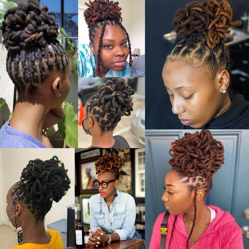European and American wig hip hop small roll dirty braid African black Caterpillar hair pack fluffy Bud ball head