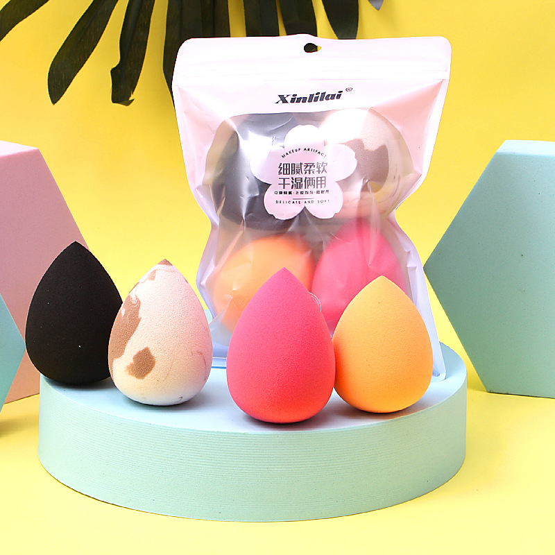 4 Beauty makeup eggs do not eat powder super soft air cushion powder puff makeup Egg gourd powder puff water droplets powder puff wet and dry