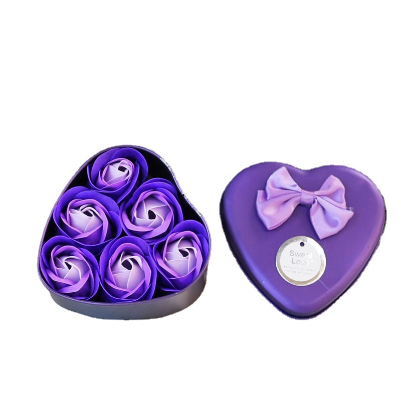 Rose soap flower heart-shaped small gift soap flower eternal flower gift box hand gift decoration small dried flower wholesale cross-border