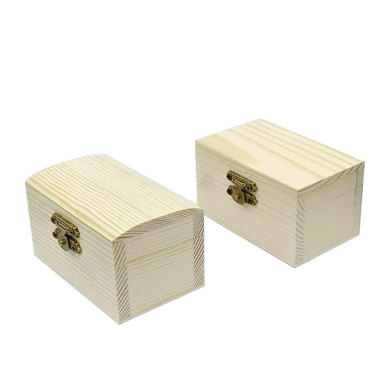 Pine wood jewelry box wooden box solid wood packaging box hand painted small wooden box solid wood crafts manufacturers in stock