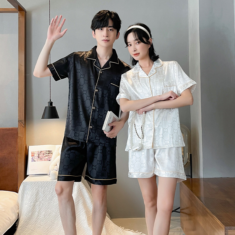 Couples Summer Ice Silk Pajamas - New 2024_voghion.com