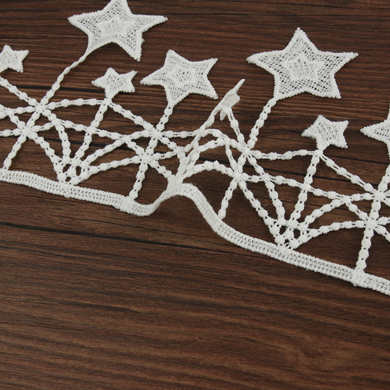 Water Soluble Embroidered Lace Star Bar Code Embroidered Accessories Wedding Dress Cuff Skirt Leggings Lace Accessories