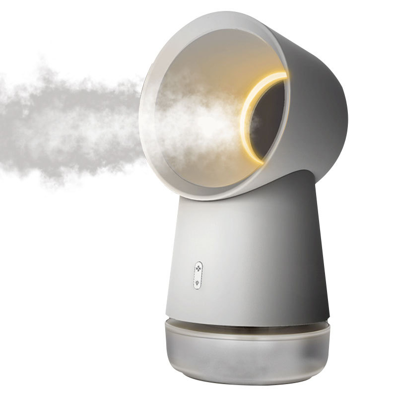 2022 new creative desktop humidifier USB home dormitory office with night light leafless fan gift