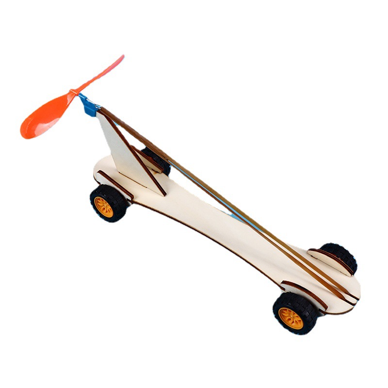 Science and Technology small production rubber band power car puzzle assembly scientific experiment air power car popular science model model