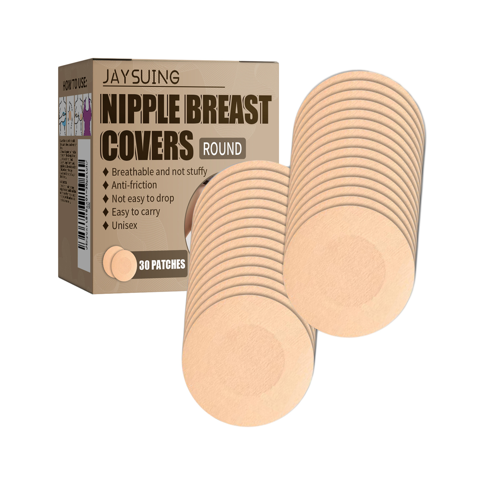 Jaysuing Disposable Breast Patches, Anti-Bumping Patches, Breathable, Invisible, Not Easily Fallen, Disposable Breast Patches