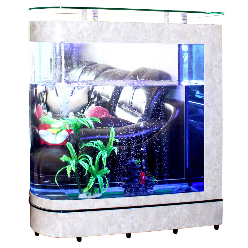 Ecological bullet fish tank aquarium glass small large household living room screen Fish Tank 1 m 1.2 m