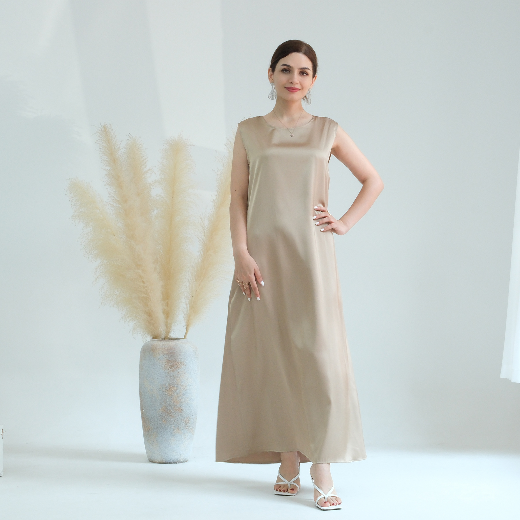 Loriya AliExpress Amazon Dubai spring and summer Daily solid color bottoming vest dress LR635