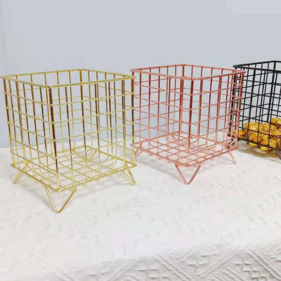 Creative Simple Iron Storage Basket Square Coffee Nordic Storage Basket Desktop Sundry Basket Wholesale Storage Frame