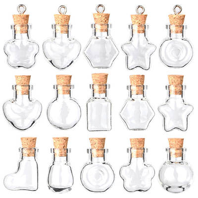 Cross-Border special-shaped mini bottle cork wish bottle transparent glass bottle pendant pendant small modeling bottle diy