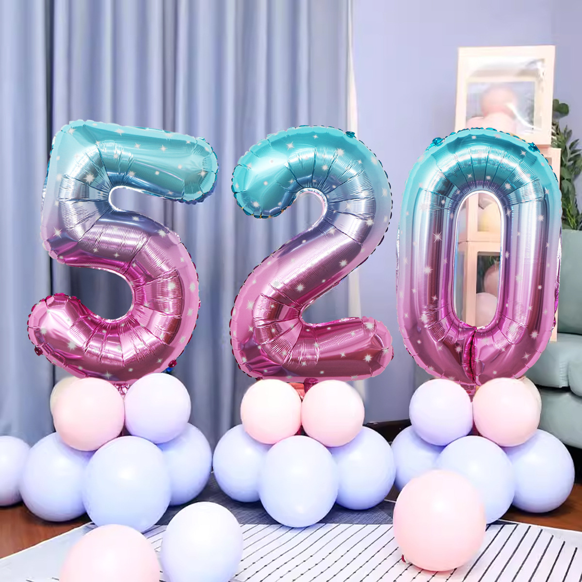 Starry Sky Digital balloon cross-border Balloon Birthday Party wedding decoration cloth 32-inch us version Starry Sky Digital wholesale
