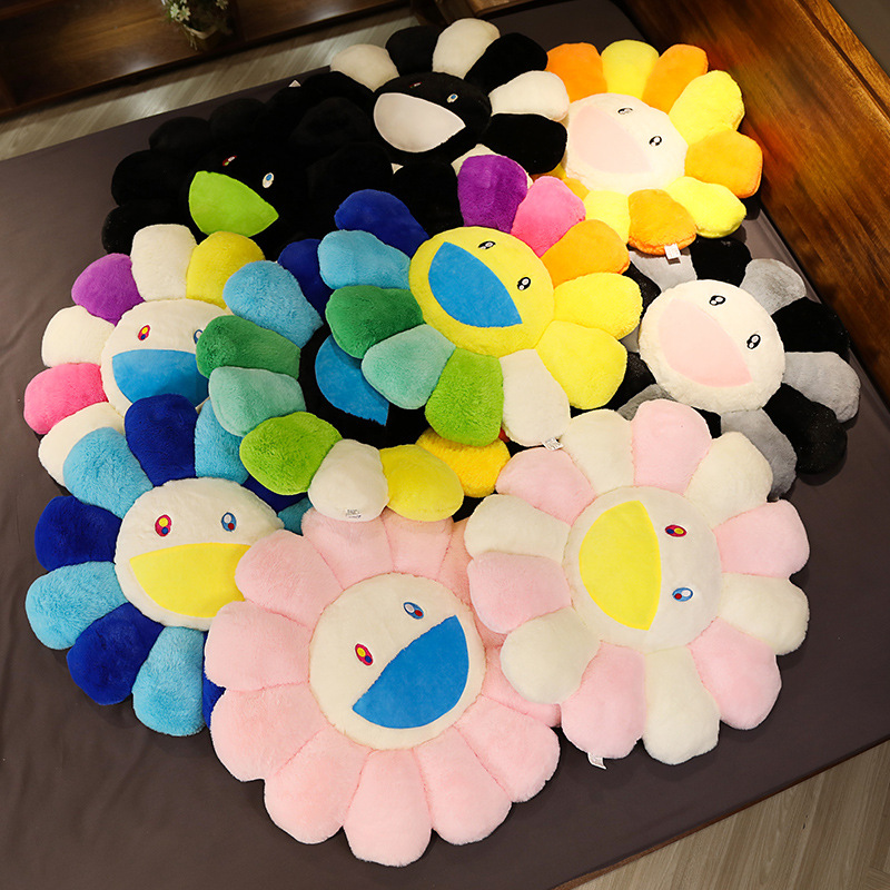 Online celebrity Murakami sun flower doll cushion plush toy office chair cushion bay window children's room floor mat girl