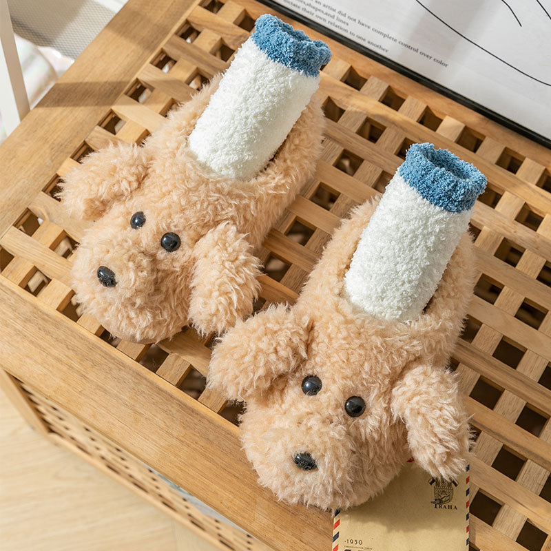 Cixi cotton slippers autumn and winter women's home wool plush indoor home cute warm non-slip winter cotton shoes men_voghion.com