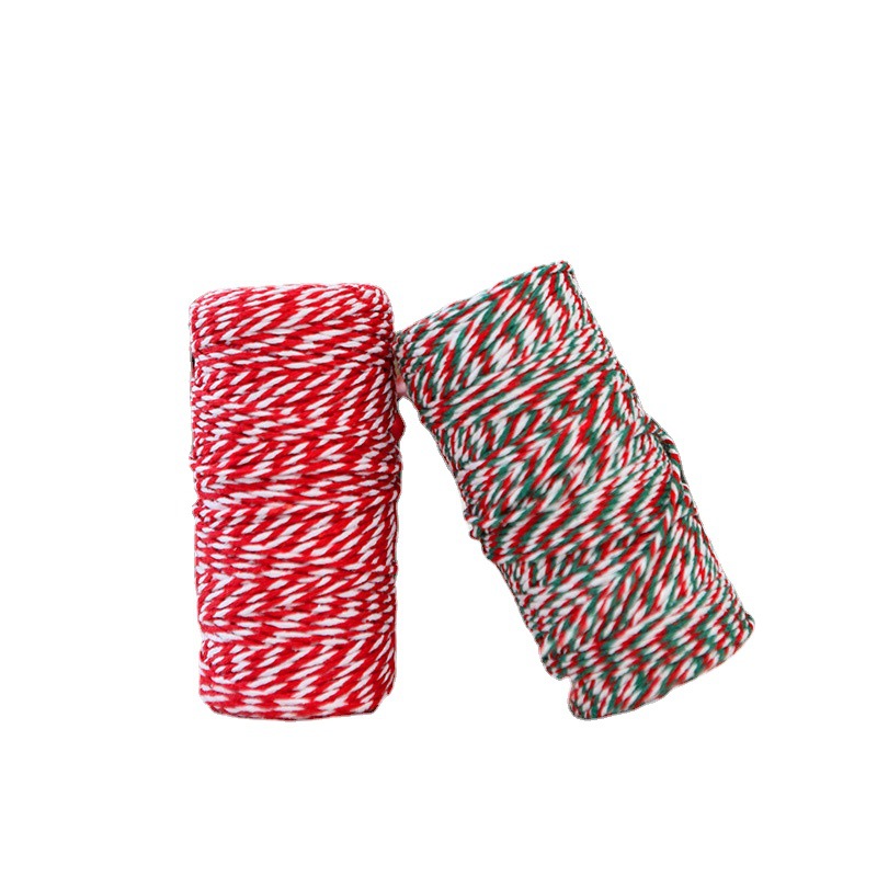 2mm two-color cotton rope hand-woven DIY double-strand color red tag thin cotton rope color hemp rope ribbon