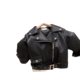 Girls motorcycle handsome cool wind large lapel zipper leather jacket jacket 2024 autumn and winter new fleece-lined fashion jacket
