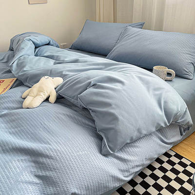 New waffle four-piece 1.8 quilt cover sheets ins style student dormitory double bed top supplies home textile generation