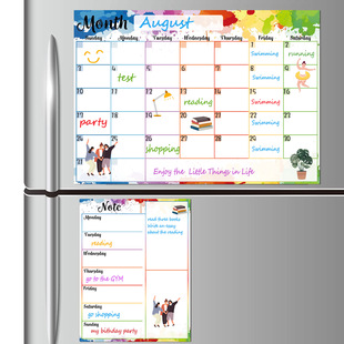 a3 Erasable Month and Week Schedule Magnetic Soft Whiteboard Calendar Sticker Refrigerator Sticker Memo Message Board Schedule Set