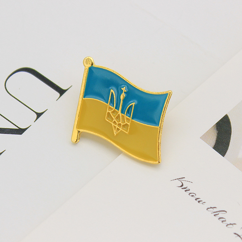 Fashion Cartoon Badge Collection Ribbon Animal Letters Ukraine Flag Combination Alloy Brooch