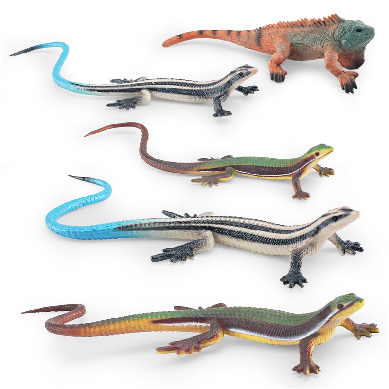 Cross-border simulation amphibious reptile model static lizard chameleon grass lizard sandbox display model