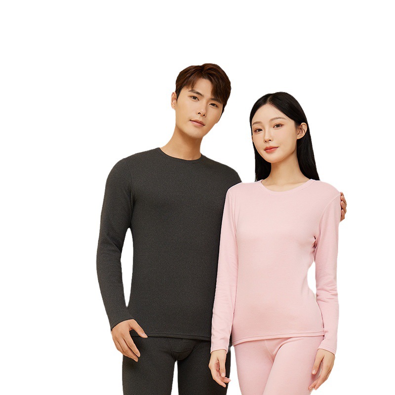 Nieuwe kasjmier zijde thermisch ondergoed pak herfst en winter AB oppervlak heren en dames De fluwelen geborstelde herfstkleding lange broek onderkant shirt_voghion.com