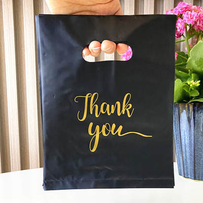 Spot four-finger flat pocket portable plastic bag black clothing bag thick gift packaging bag cross-border wholesale