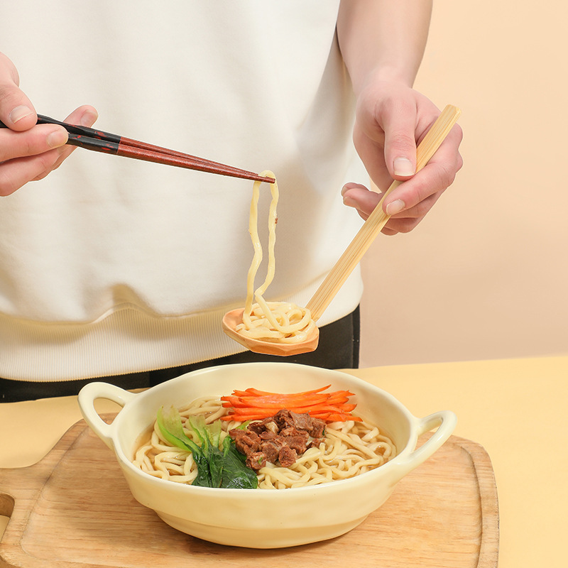 和風長柄木製スプーン亀の甲羅スープスプーン大スープ漏れ鍋麺キッチン用品|undefined