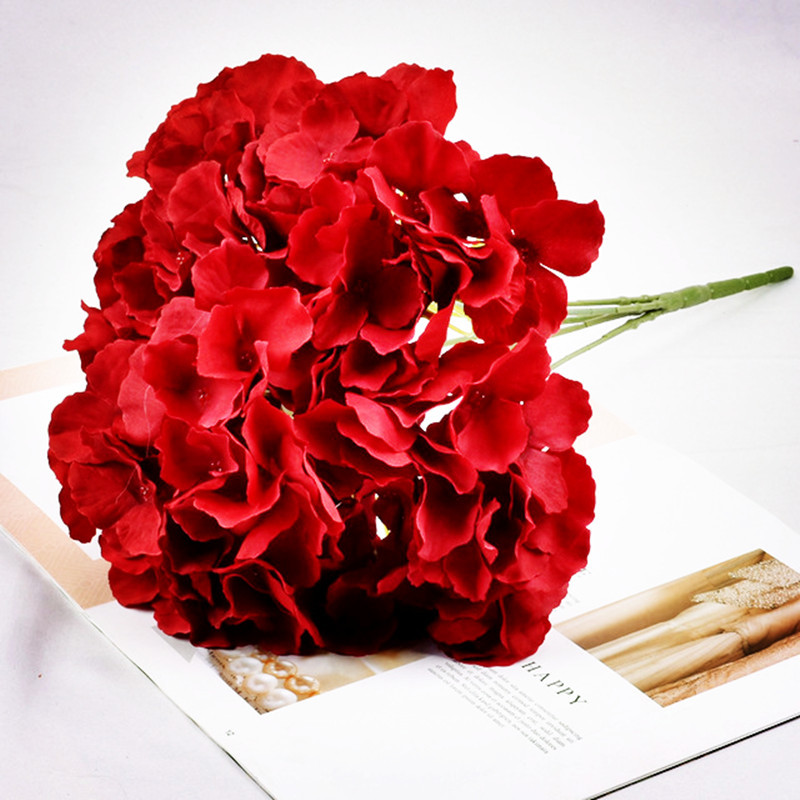 Simulation 5-head big hydrangea special offer bouquet wedding hall decoration silk flower fake flower Road lead hotel wedding background flower wall