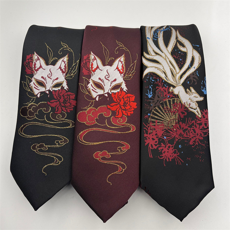 Second-dimensional Japanese Nine-tailed Fox Tie JKDK Uniform Shirt Hand-matched All-match Fashion Nine-tailed Fox Fairy Tie