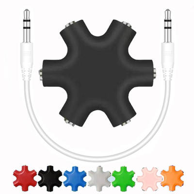 One-five audio splitter 3.5mm snowflake type one-to-five earphone Music sharer splitter splitter