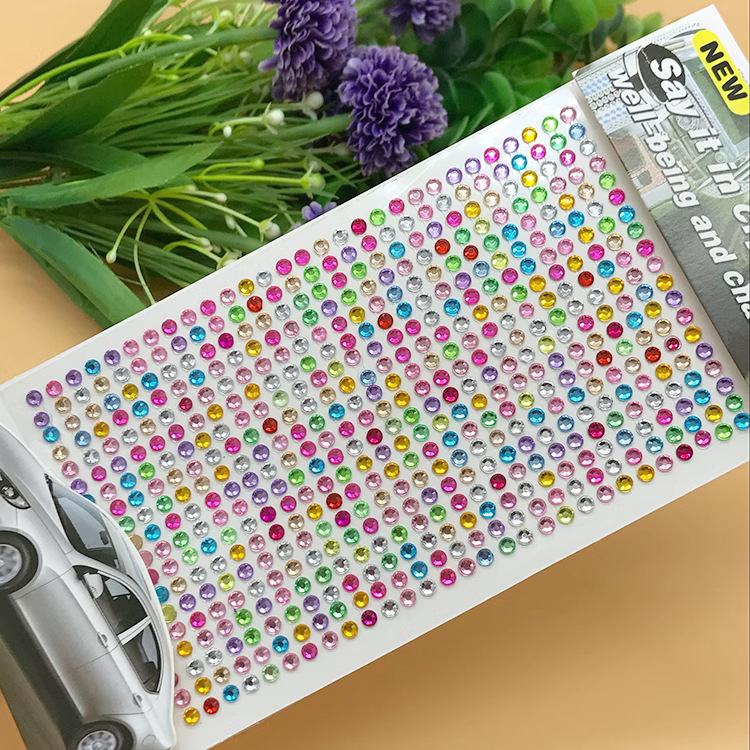 Cross-border large 4mm car stickers acrylic Diamond stickers children's diamond stickers Crystal Gem Diamond handmade DIY stickers