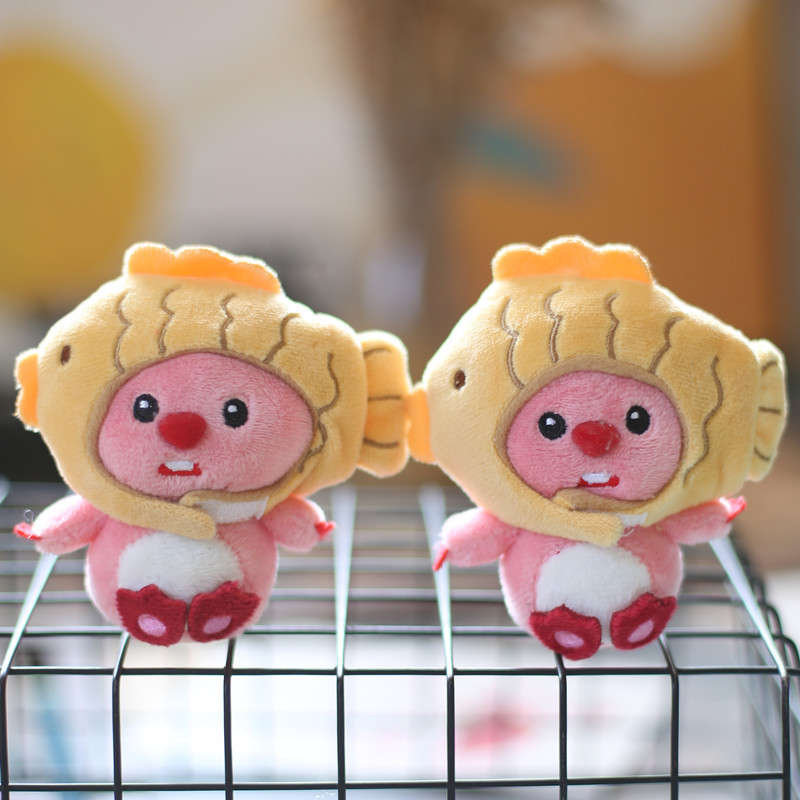 かわいい萌えピンクのネズミストラップぬいぐるみ人形ピンクの少女心人形バッグ掛けキーホルダー|undefined