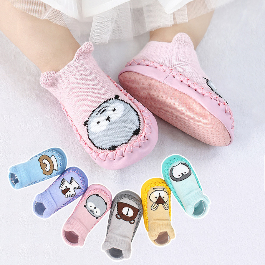 Baby floor socks 0-2 years old children's shoes and socks cartoon non-slip spring and autumn bottom thick short tube boat Socks wholesale